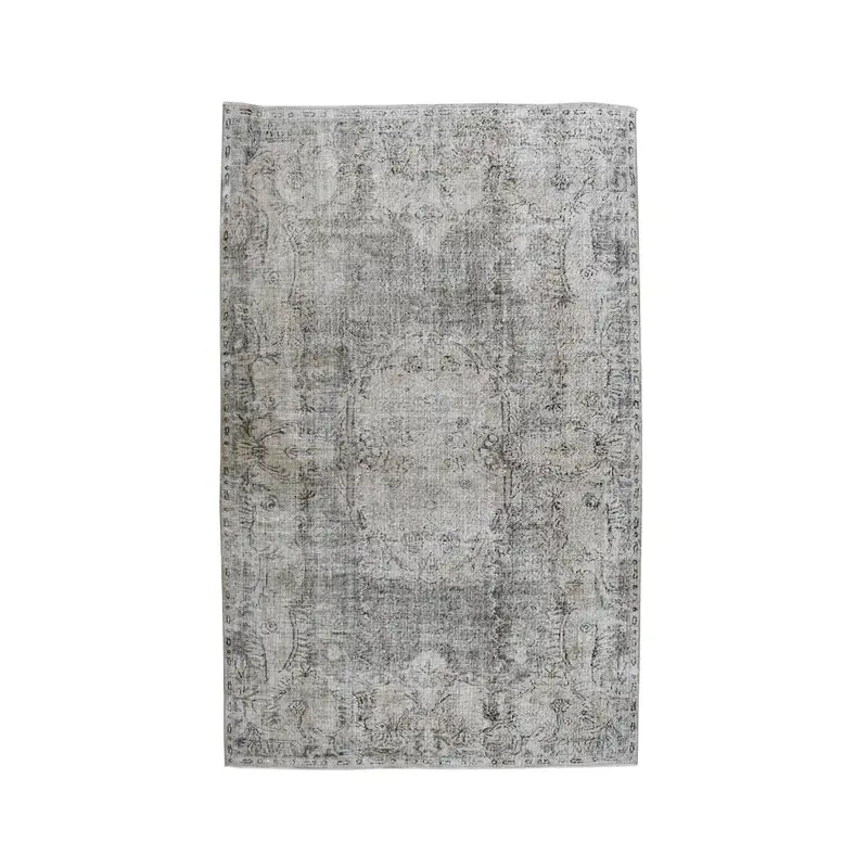 Turkish Vintage Large Rug 5.7x9.2 ft (174x280 cm), Gray Patchwork Oushak Rug - 1