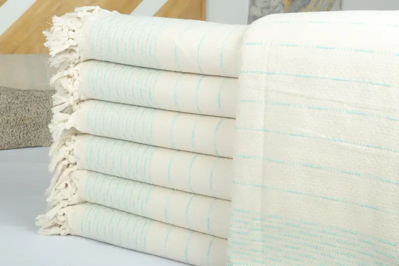 Turkish Blanket, 98x92 Cotton Striped Design Towel, Decorative Blanket, Extra Large Tablecloth, Engagement Gift, Woven Blanket, Halloween Blanket - 2