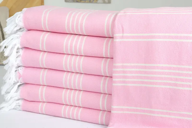 Grandma Gift, Custom Shower Curtain, Bedspread, Boho Throw Blankets, Turkish Cotton Blanket, Housewarming Gift, 96x70 Cotton Striped Towel - 2