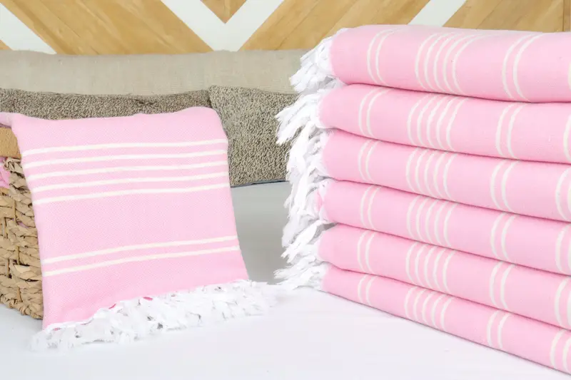 Grandma Gift, Custom Shower Curtain, Bedspread, Boho Throw Blankets, Turkish Cotton Blanket, Housewarming Gift, 96x70 Cotton Striped Towel - 4