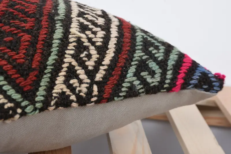 14x14 Red Pillow Case, Bed Cushion Case, Boho Pillow Sham Cover, Wool Kilim Pillow Pillow Cover, Boho Pillow, Pillow, Throw Kilim Pillow - 7