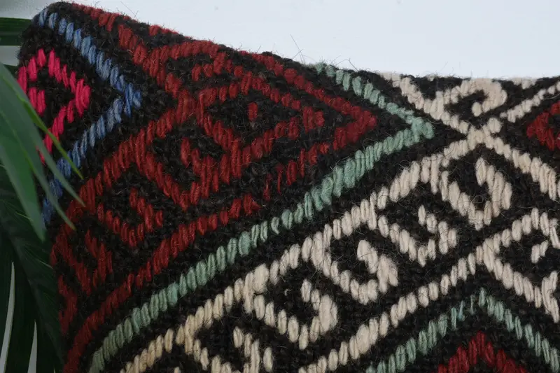 14x14 Red Pillow Case, Bed Cushion Case, Boho Pillow Sham Cover, Wool Kilim Pillow Pillow Cover, Boho Pillow, Pillow, Throw Kilim Pillow - 2