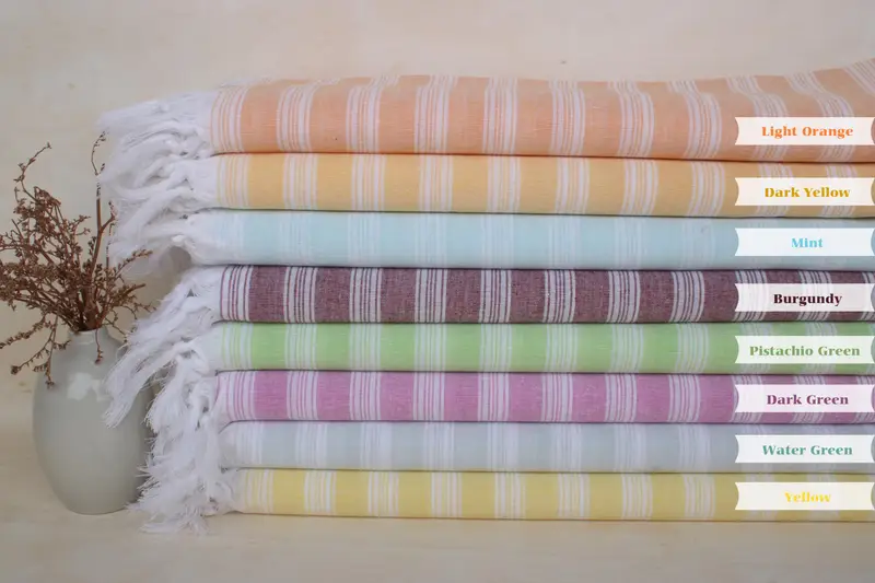 Personalized Bridesmaid Gift, Thin towel, Turkish Towel Beach Towel, Personalize Gift, 70x40 Cotton Striped Towel, Bachelorette Party Gift - 3