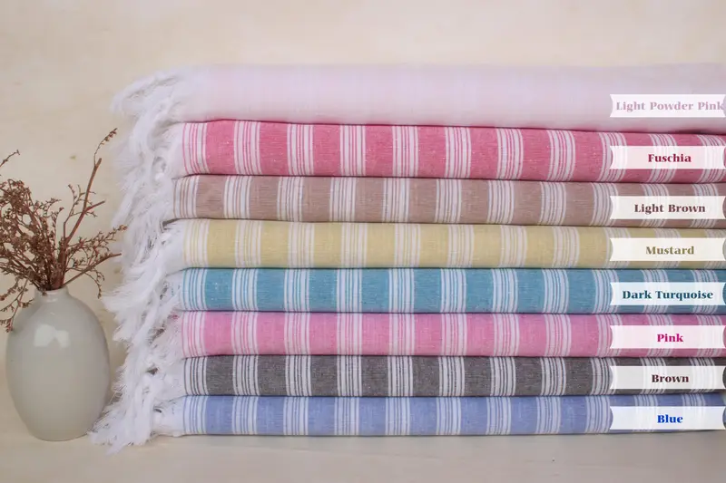 Personalized Bridesmaid Gift, Thin towel, Turkish Towel Beach Towel, Personalize Gift, 70x40 Cotton Striped Towel, Bachelorette Party Gift - 1