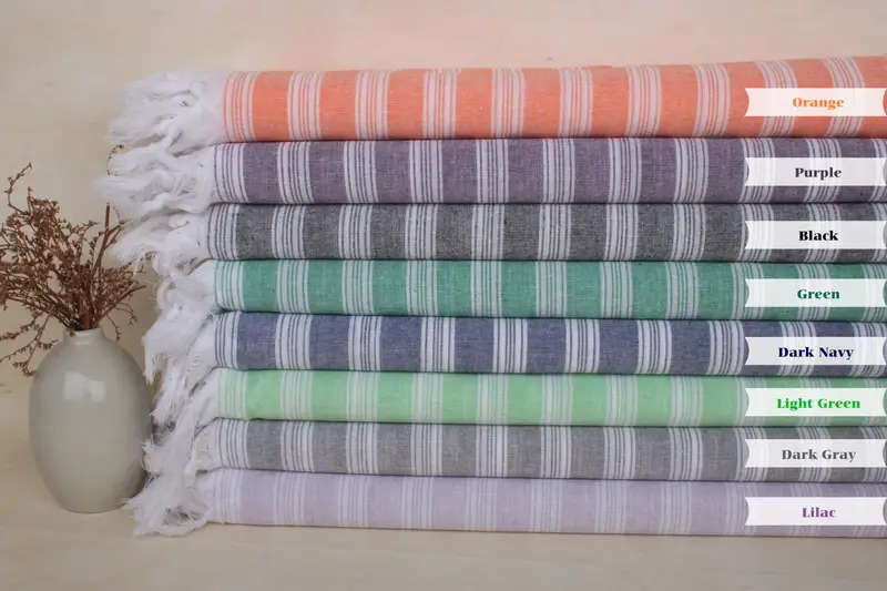 Personalized Bridesmaid Gift, Thin towel, Turkish Towel Beach Towel, Personalize Gift, 70x40 Cotton Striped Towel, Bachelorette Party Gift - 2