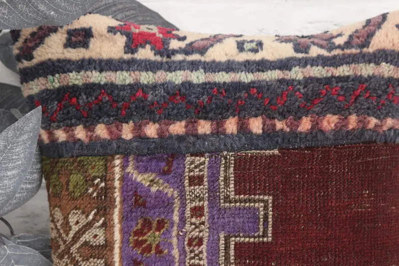 Ethnical Kilim Rug Pillow, 16x16 Purple Cushion Cover, Boho Pillow, Decorative Throw Pillow, Decorative Cushion, Vintage Kilim Pillow, Cushion Cover - 2