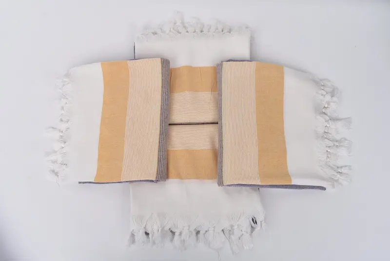 Regalo de San Valentín, toalla orgánica, toalla de gimnasia, regalo de despedida de soltera, regalo hecho a mano, toalla a rayas de algodón 68x40, toalla turca ecológica - 6