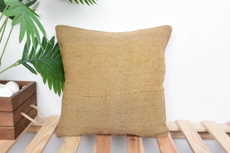 Beigefarbenes Southwestern-Wurfkissen, 14x14 besticktes Vintage-Kissen