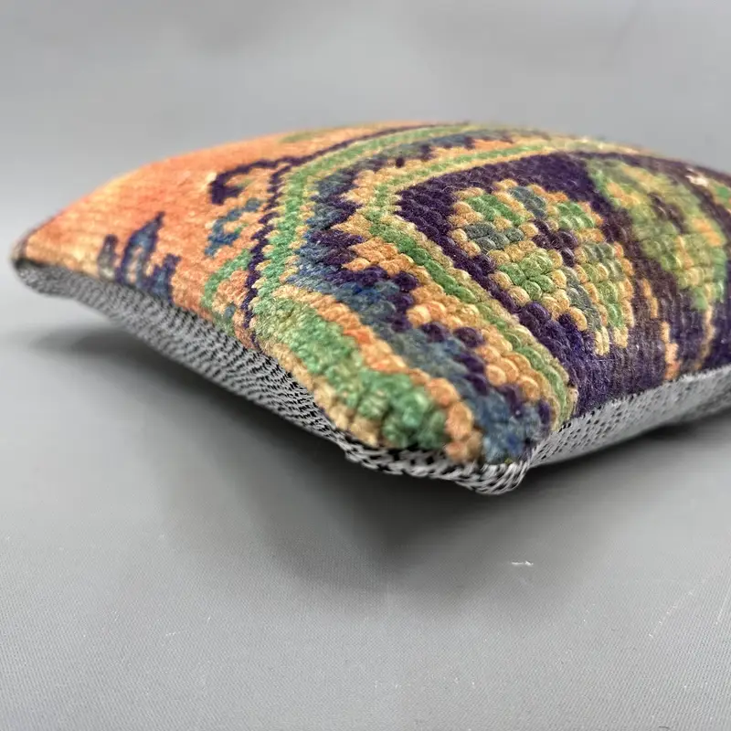 Kilim Cushion Sham, Seat Pillow Case, Cushion Case, 12x12 Orange Pillow Case, Seat Pillow Sham, Kilim Pillow Cover, Vintage Kilim Throw Pillow - 6
