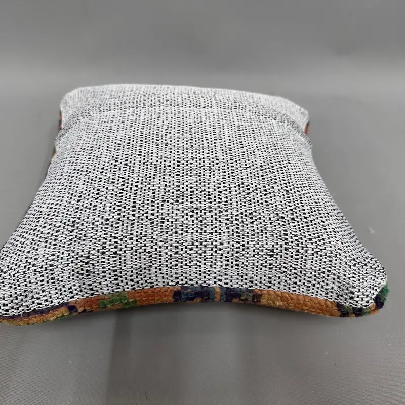 Kilim Cushion Sham, Seat Pillow Case, Cushion Case, 12x12 Orange Pillow Case, Seat Pillow Sham, Kilim Pillow Cover, Vintage Kilim Throw Pillow - 7