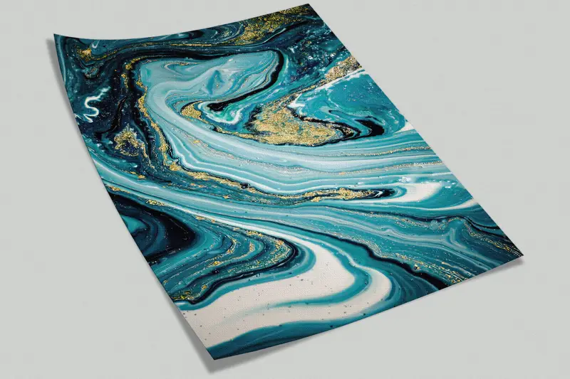 Shimmery Wall Painting, Blue Marble Wall Poster, , Wall Paper Peel and Stick, Custom Wall Paper, Modern Wall Paper, Marble Wall Painting, - 7