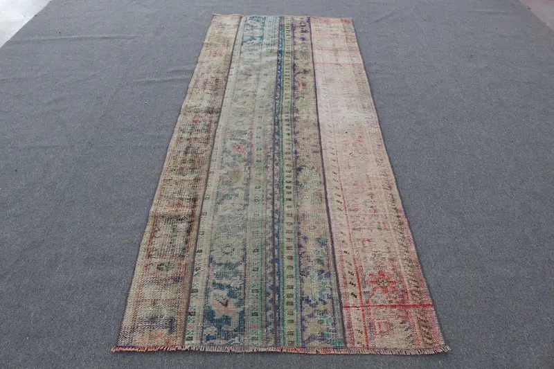 Yeşil & Kırmızı Çiçekli Halı, 3,4x8,6 ft Şık Dekor