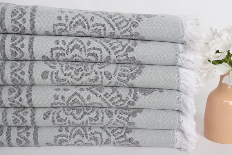 70x40 Cotton Floral Patterned Towel, Grandma Gift, Custom Wedding Gifts, Oversized Beach Towel, Custom Wedding Gift, Turkish beach towel - 4