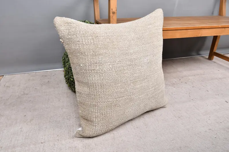 Gift Pillow, Luxury Cushion Case, Turkish Kilim Pillow, Cushion Case, Luxury Pillow, 24x24 Beige Pillow Cover, Home Decor Pillow - 7