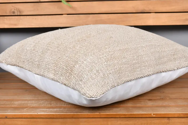 Gift Pillow, Luxury Cushion Case, Turkish Kilim Pillow, Cushion Case, Luxury Pillow, 24x24 Beige Pillow Cover, Home Decor Pillow - 4