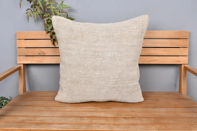 Gift Pillow, Luxury Cushion Case, Turkish Kilim Pillow, Cushion Case, Luxury Pillow, 24x24 Beige Pillow Cover, Home Decor Pillow - 6