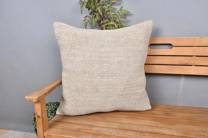 Gift Pillow, Luxury Cushion Case, Turkish Kilim Pillow, Cushion Case, Luxury Pillow, 24x24 Beige Pillow Cover, Home Decor Pillow - 1