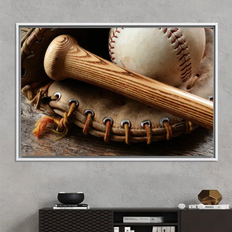 モダンな野球キャンバスプリント: 男の子の部屋のトレンディなジムの装飾