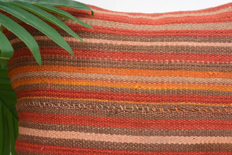 Handmade Rug Seat Cushion Case, Home Decor Pillow, Pillow Case, 12x12 Red Pillow Case, Kilim Cushion Sham, Antique Pillows - 2