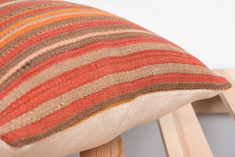 Handmade Rug Seat Cushion Case, Home Decor Pillow, Pillow Case, 12x12 Red Pillow Case, Kilim Cushion Sham, Antique Pillows - 7