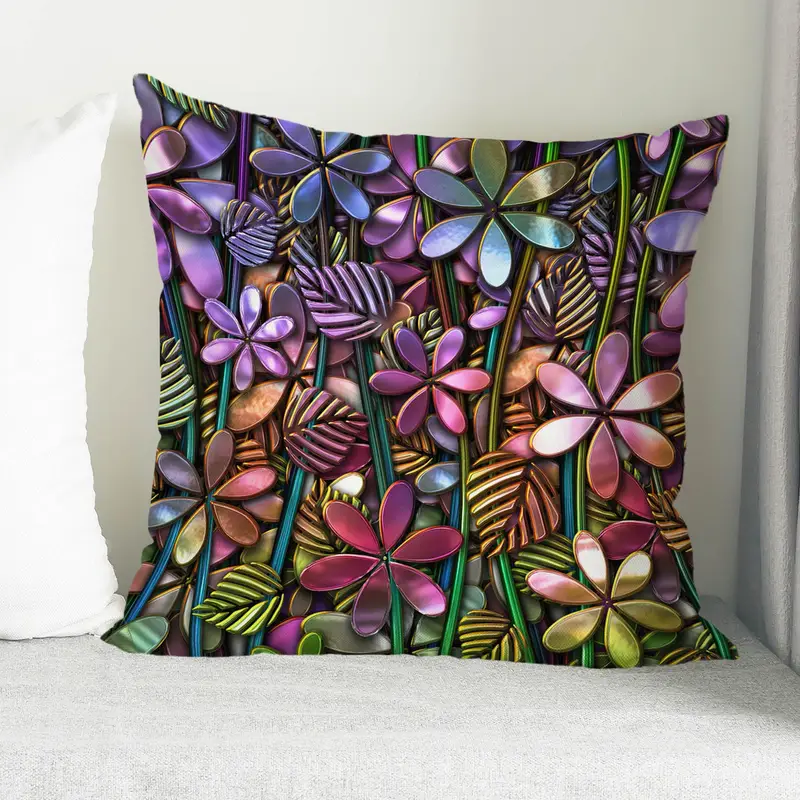 Lebhaftes Kissen mit Blumendruck und atemberaubendem 3D-Effekt