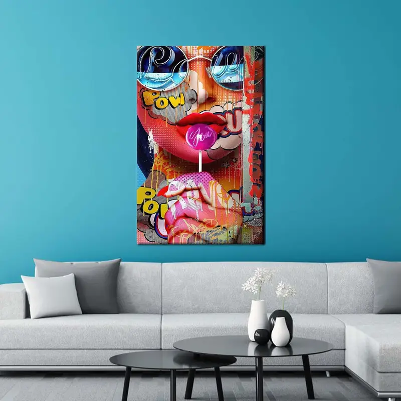 Woman Graffiti Wall Art, Girl Room Decor, Sexy Woman Art, Modern Canvas Art, Trendy Wall Decor, Luxury Canvas Art, Graffiti Wall Art - 3