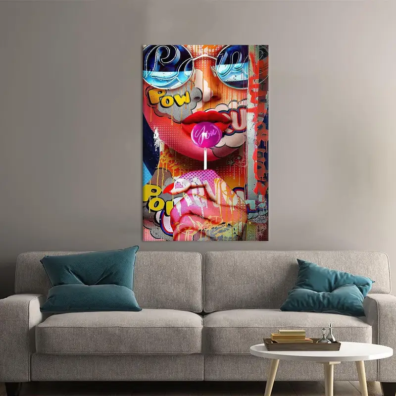 Woman Graffiti Wall Art, Girl Room Decor, Sexy Woman Art, Modern Canvas Art, Trendy Wall Decor, Luxury Canvas Art, Graffiti Wall Art - 2