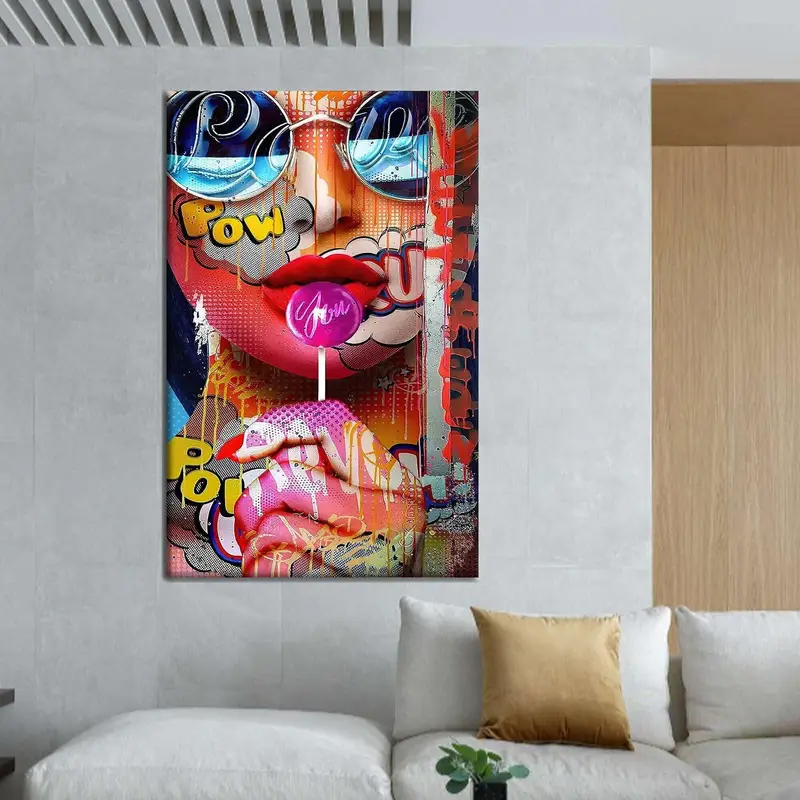 Woman Graffiti Wall Art, Girl Room Decor, Sexy Woman Art, Modern Canvas Art, Trendy Wall Decor, Luxury Canvas Art, Graffiti Wall Art - 1