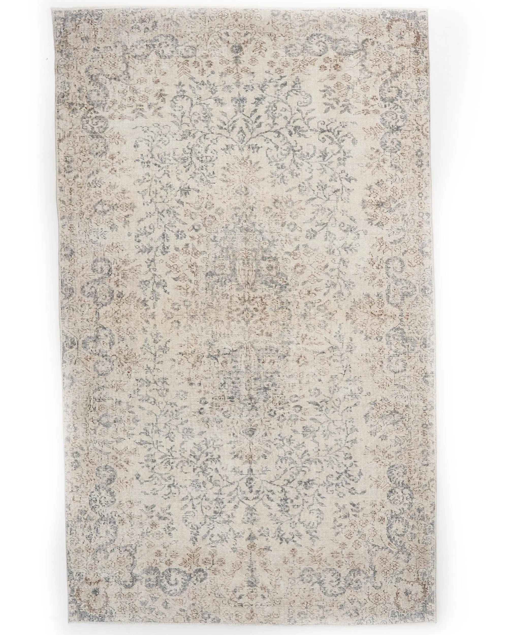 Türk Büyük Halı 5,7x9,4 ft (175x285 cm), Vintage Gri Halı - 1