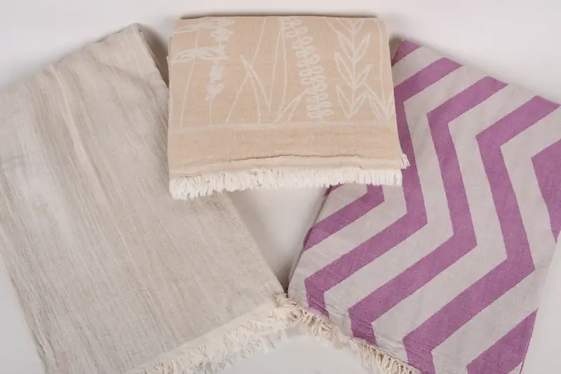 Woven Blanket, Turkish Cotton Blanket, Bachelorette Party Favor, Turkish Blanket, 80x60 Cotton Set of 5 Towel, Tablecloth, Oversized Beach Towel - 7