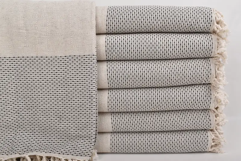 Turkish Cotton Blanket, Bridal Shower Gift, 96x96 Cotton Polka Dot Towel, Organic Beach Blanket, Housewarming Gift, Sofa Cover, Wedding Favors - 1