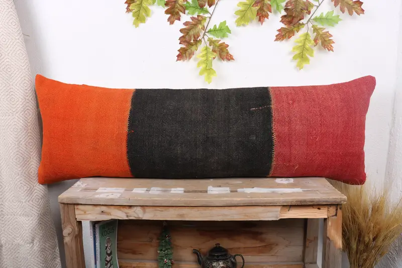 16x48 Red Pillow Sham, Pillow Cover, Interior Designer Pillow, Outdoor Throw Cushion Case, Sofa Cushion Cover, Vintage Pillow, Kilim Pillow - 1