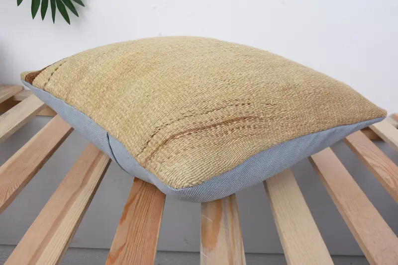 Pillow for Sofa, Ethnical Kilim Rug Pillow, Gift Pillow, Cushion Cover, Accent Cushion Cover, 16x16 Beige Cushion Cover - 6
