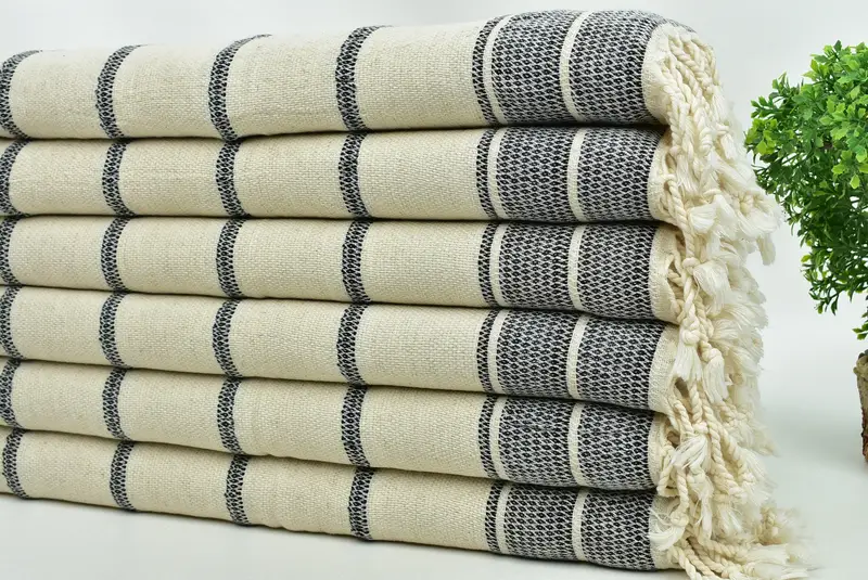 Gift For Boyfriend, Custom Wedding Gift From Bridesmaid, 40x20 Linen Striped Towel, Turkish Towel Hand Towel, Small Bath Towels, Monogram Hand Towel - 3
