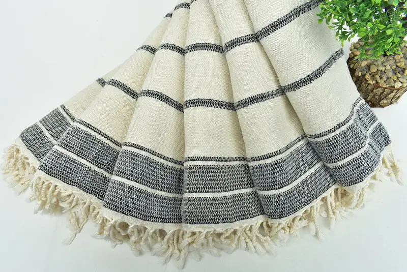 Gift For Boyfriend, Custom Wedding Gift From Bridesmaid, 40x20 Linen Striped Towel, Turkish Towel Hand Towel, Small Bath Towels, Monogram Hand Towel - 4