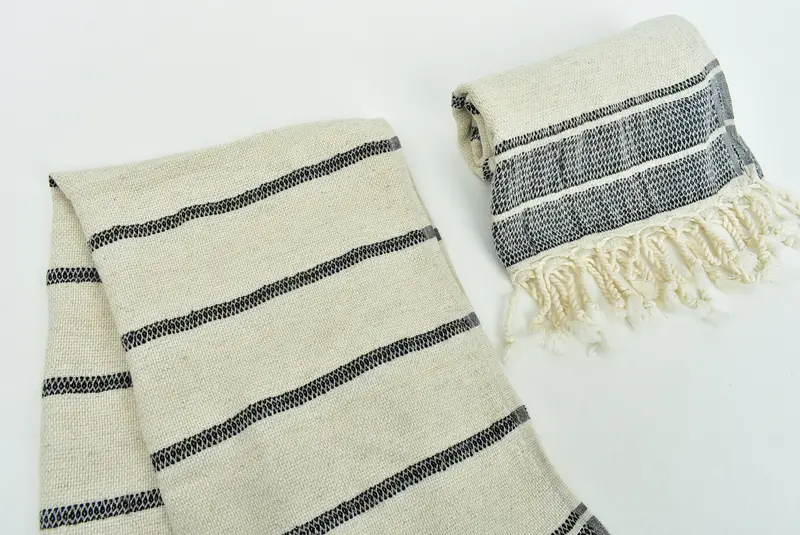 Gift For Boyfriend, Custom Wedding Gift From Bridesmaid, 40x20 Linen Striped Towel, Turkish Towel Hand Towel, Small Bath Towels, Monogram Hand Towel - 7