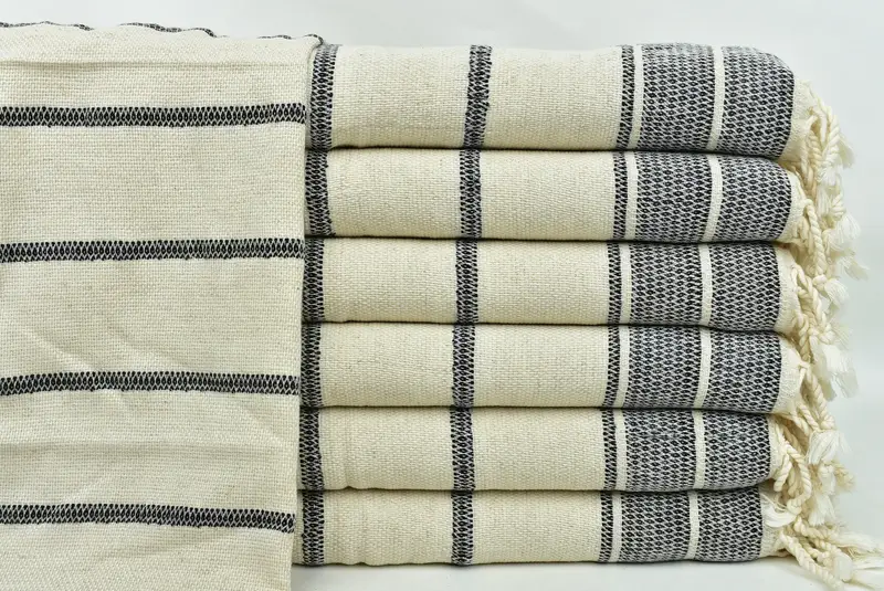Gift For Boyfriend, Custom Wedding Gift From Bridesmaid, 40x20 Linen Striped Towel, Turkish Towel Hand Towel, Small Bath Towels, Monogram Hand Towel - 1