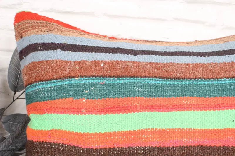 Kilim Rug Cushion, Tapestry Pillow, Boho Pillow, Home Decor Pillow, Pillow Case, 24x24 Purple Pillow Sham, Boho Pillow Sham Cover - 2