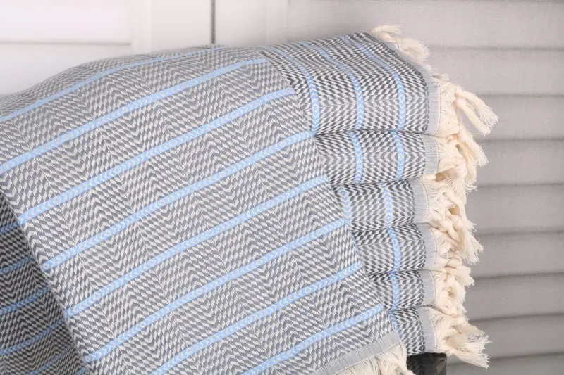 Bridal Shower Gift Monogrammed Beach Towel Dark Gray-Blue 40x71 Inches