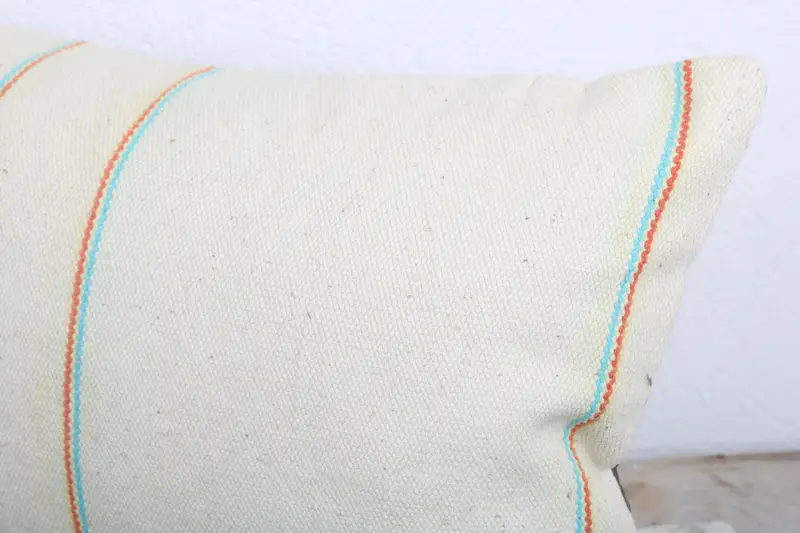 Handmade Kilim Cushion, 12x20 White Cushion Cover, Pillow Sham, Turkish Pillow, Throw Kilim Pillow, Bolster Throw Pillow Cover - 5