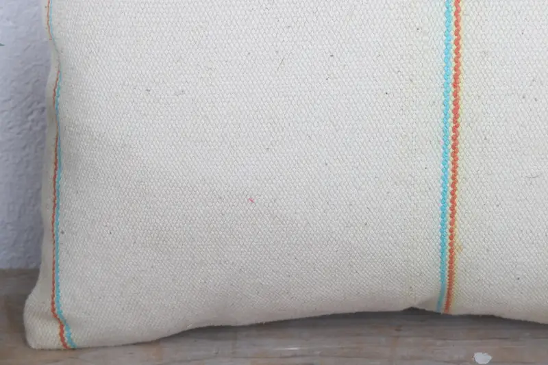 Handmade Kilim Cushion, 12x20 White Cushion Cover, Pillow Sham, Turkish Pillow, Throw Kilim Pillow, Bolster Throw Pillow Cover - 3