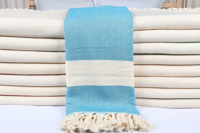 Monogram Blanket, Bachelorette Gifts, Aesthetic Blanket, Gift For The Home, Turkish Bedspread, 92x80 Cotton Diamond Towel, Turkish Blanket - 1