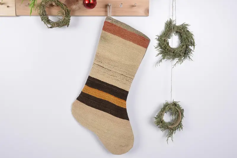 Festive Christmas Ornaments Pattern, 19-Inch Wide Christmas Stocking