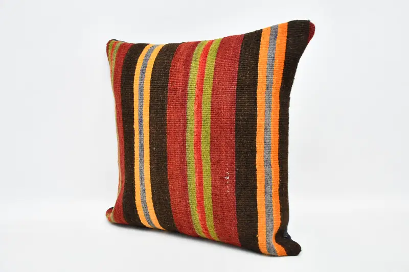 Vintage Pillow, Custom Cushion, Boho Throw Cushion Case, Turkish Corner Cushion, 20x20 Red Cushion, Cushion, Boho Pillow, Kilim Pillow Cover - 4