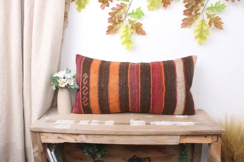 12x24 Purple Pillow Sham, Handmade Cushion Cover, Home Decor Pillow, Vintage Kilim Pillow, Kilim Cushion Sham, Pillow, Traditional Pillow - 1