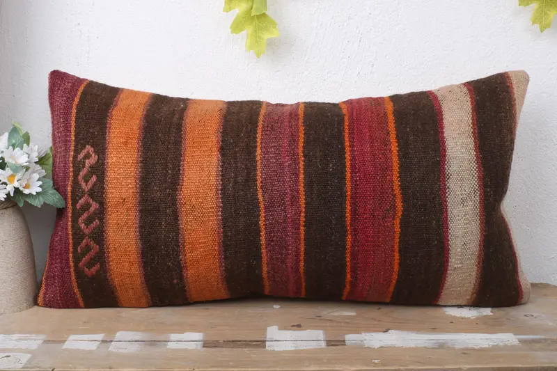 12x24 Purple Pillow Sham, Handmade Cushion Cover, Home Decor Pillow, Vintage Kilim Pillow, Kilim Cushion Sham, Pillow, Traditional Pillow - 2