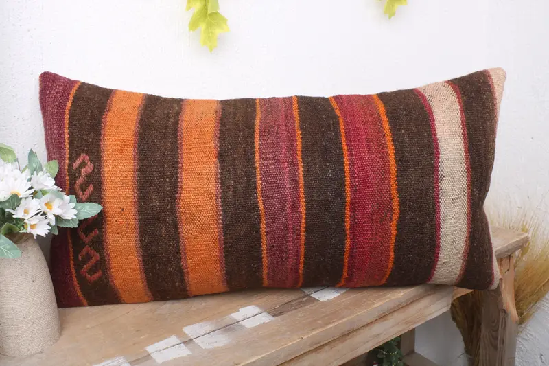 12x24 Purple Pillow Sham, Handmade Cushion Cover, Home Decor Pillow, Vintage Kilim Pillow, Kilim Cushion Sham, Pillow, Traditional Pillow - 4