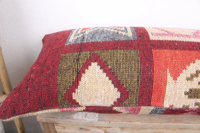 Ikat Pillow, Antique Pillows, Cushion Cover, Turkish Kilim Pillow, Wholesale Cushion, Gift Pillow, 16x36 Beige Cushion, Turkish Bench Pillow Cover - 7