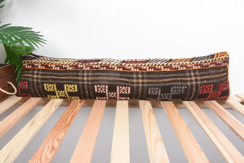 Pillow, Pillow for Couch, Bolster Pillow Case, Interior Designer Pillow, Boho Pillow, 8x36 Brown Pillow, Aesthetic Pillow Sham, Art Deco Pillow Case - 1