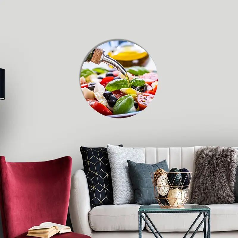 Elegant Printed Glass: Vibrant Salad & Kitchen Theme